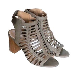 Call it Spring Ladies Tan Taupe Cut Out Open Toe Wedge Ankle Bootie Sandal